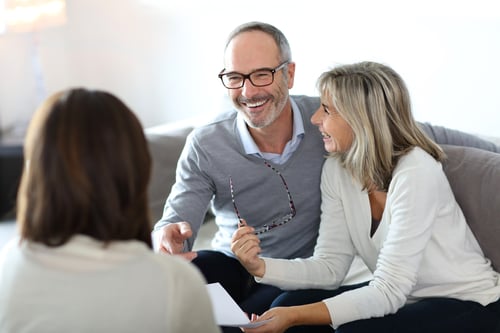 Senior couple meeting financial adviser for investment-2